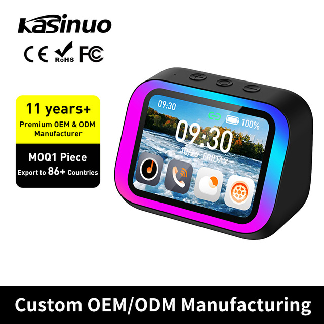 High Performance Voice Interactive Device HD Large Screen Weather Clock RGB Light Effects Wireless Smart BT Speaker for Indoor