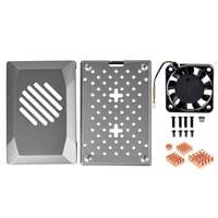Caja Plateada de ABS para Raspberry Pi 5 con Ventilador PWM, Disipador de Calor Opcional, Carcasa Protectora, Diseño de Alta Ventilación para RPI 5