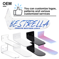 Ensemble de 6 étagères à chaussures en acrylique transparent, étagères à chaussures flottantes murales