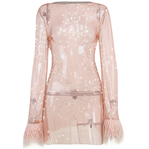 Robe sexy transparente en maille scintillante pour <span class=keywords><strong>femmes</strong></span>, idéale pour les soirées en boîte de nuit d'été - Product Image 5