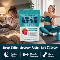 Gummies au Bisglycinate de Magnésium Saveur Framboise 400mg Chélaté Haute Absorption Sommeil et Détente