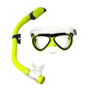 Klasik tasarım Uv koruyun temperli cam maske şnorkel seti tüplü dalış maskeleri çocuklar için Set