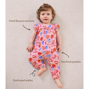 Mono de bebé niña personalizado sin mangas de viscosa de bambú, conjunto de una pieza con bolsillos, transpirable para niños pequeños - Product Image 4
