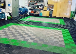 Piastrelle in gomma Grey ad incastro per palestra e parco giochi all'aperto 3D Design modello di pavimenti in vinile per ville - Product Image 6