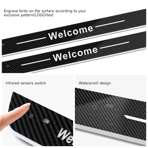 Luzes de Porta em Fibra de Carbono Brilhante com Logo Iluminado, Luzes de Pedal de Interior Automotivo com Logo Iluminado em Movimento - Product Image 6