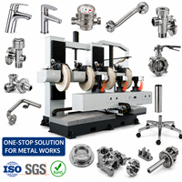 Machine de polissage CNC entièrement automatique à six axes et quatre stations pour acier inoxydable et laiton, avec meuleuse à bande automatique