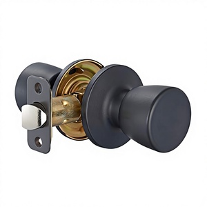 For Basics Tulip Passage <b>Door</b> <b>Knob</b> <b>Matte</b> <b>Black</b> Ambidextrous Easy Installation - Product Image 3