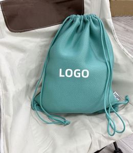 Factory Price Custom logo Mesh Bag Nylon <b>Draw</b> String <b>Storage</b> Bag Sandwich Mesh Drawstring Bag - Product Image 1