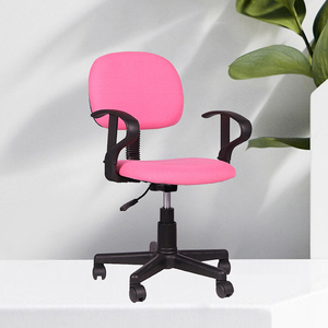 <strong>Pink</strong> Fabric Comfortable Modern Children Study <strong>Desk</strong> Home Office <strong>Chair</strong> for Kids - Product Image 1
