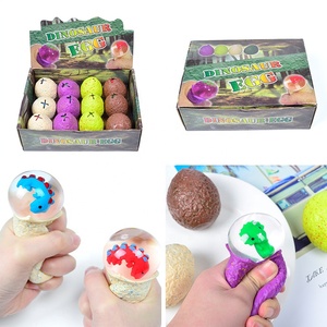 Juguetes Antiestrés de Huevo de Dinosaurio 2024 en Colores Surtidos, Pelota Antiestrés de TPR con Forma de Animal, Juguete Sensorial, Pelota Antiestrés de Huevo de Dinosaurio para Bebés - Product Image 1