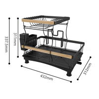 Égouttoir à vaisselle 2 niveaux en acier inoxydable pour usage domestique, support de séchage pour peinture en aérosol, égouttoir à vaisselle pour évier de cuisine et comptoirs, support pour bols