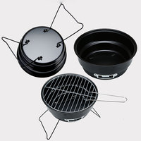 Barbecue au charbon de bois rond pliable et portable, mini barbecue de table pour le camping en plein air, les voyages, les pique-niques et le jardin