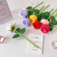 Stylo bille en forme de rose de dessin animé, cadeau créatif pour la Saint-Valentin