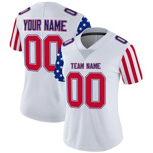 زي كرة قدم مطرز عالي الجودة مخصص باللونين الأخضر والأبيض، زي فريق كرة القدم الأمريكية مطرز بعلم الولايات المتحدة الأمريكية - Product Image 6