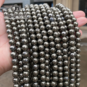 Hạt đá Pyrite tự nhiên tròn, rời, kích thước 4mm 6mm <span class=keywords><strong>8mm</strong></span> 10mm 12mm 14mm, bán sỉ, dùng làm đồ trang sức tự chế - Product Image 1