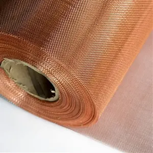 Custom Plain Weave Or Twill Weave Ultra Fine Conductive Thin 4 Wire Pure Copper Wire Mesh