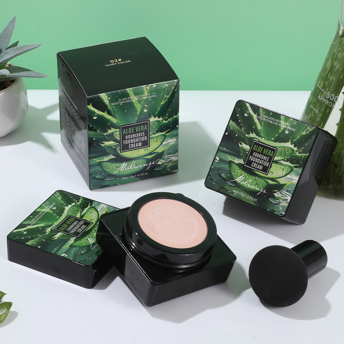 Private Label Aloe Vera BB Cream & CC Cream - Waterproof Air Cushion  Foundation for Normal Skin Makeup Base