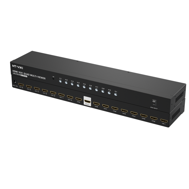 MT-VIKI 4K HDMI Multi-Viewer 16x1 w/IR Remote, 4K@30Hz Seamless HDMI Switcher 16 in 1 Out for PS4/PS5/Security Camera