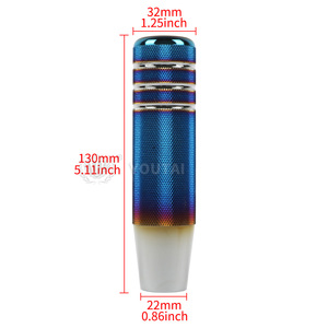 Pomello del cambio Neo antiscivolo universale da 13cm manopola della leva del cambio in alluminio zigrinato smerigliato blu bruciato - Product Image 4