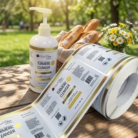 Autocollants brillants pour autocollants de rouleau de bouteille de 12 OZ étiquettes alimentaires pour étiquettes d'autocollants