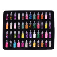48 couleurs acrylique Nail Art poudre ensemble paillettes roses scintillantes décorations hexagonales paillettes ongles paillettes poudre ensemble