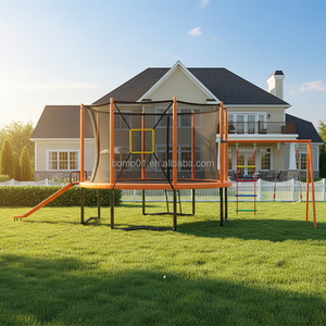 <span class=keywords><strong>Trampoline</strong></span> Zoshine pour usage extérieur à long terme avec <span class=keywords><strong>panier</strong></span> de <span class=keywords><strong>basket</strong></span> et balançoire métallique résistante, toboggan pour enfants, parc d'attractions familial amusant - Product Image 3