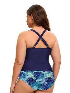 Nuevo Bikini triangular sexy sin espalda para mujer Patrón sólido Traje de baño de una pieza separada Característica de talla grande para ventas transfronterizas - Product Image 6