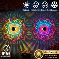 Lampe murale solaire Mandala, projecteur de clôture de jardin extérieur, lampe décorative d'ambiance