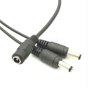 Kısa DC Pigtail 90 derece 5.5/2.1mm kablosu, CCTV DC priz Jack konnektörü 5.5x2.1mm erkek açı kablosu