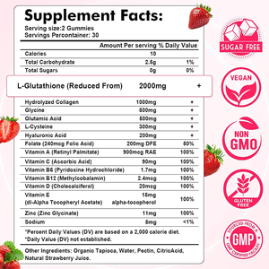Integratore Vegano per lo Sbiancamento della Pelle con Gusto Naturale di Fragola, Glutatione e Collagene, Caramelle Gommose Luminose con Multivitamine, Etichetta Privata OEM - Product Image 6