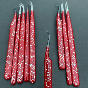 Professional Pointed Volume <b>Lash</b> Tweezers Stainless Steel Fiber Tip Eyelash Extension Tool OEM Private Label - Product Image 1