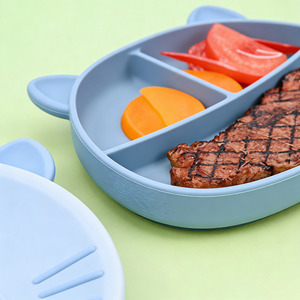 Juego de Vajilla de Silicona para Bebés con Logotipo Personalizado OEM, Plato con Succión, Tazón, Cuchara y Tenedor Libres de BPA para Venta al Por Mayor - Product Image 4