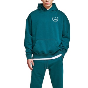 Pulls à capuche de luxe surdimensionnés pour hommes, en coton lourd (20 % polyester, 80 % coton), couleur unie, pour l'hiver, personnalisables, vente en gros - Product Image 1