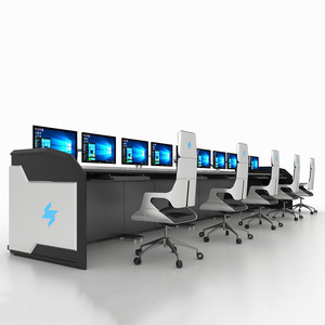 Mesa de monitor de consola de estación de trabajo multipersona para centro de control de línea aérea Fabricante de muebles comerciales personalizados - Product Image 6