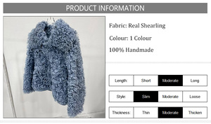 100% vraie fourrure couleur unie en cuir fourrure veste mouton cheveux bouclés hiver femmes <span class=keywords><strong>manteau</strong></span> en peau de mouton - Product Image 5