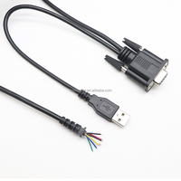 Cable Personalizado de 1.5m RS232 DB9Pin Hembra a USB Tipo A Macho + Cable Abierto RS232cable DB9PIN Par Abierto
