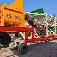 Station de mélange de béton mobile à tension 380V, station de pré-mélange de ciment, adaptée aux projets routiers et de ponts