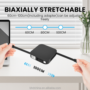 Boîte d'organisation de <span class=keywords><strong>câble</strong></span> rétractable à charge rapide 60W type-c à type-c Extension de 100cm, adaptateurs USB IP pour support de <span class=keywords><strong>téléphone</strong></span> - Product Image 4