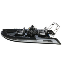 Bateau semi-rigide Hypalon haute performance 5,2 m, coque en fibre de verre à fond en V profond, barre de protection, bateau pneumatique rapide, bateau d'accompagnement pour yacht offshore