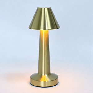 Minimalist Brass Table Lamp Bell Crystal Shade LED 2700K Warm White Push Button Switch E26 Base <b>Decorative</b> Bedroom <b>Light</b> - Product Image 1