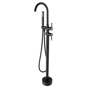 Robinet de <span class=keywords><strong>baignoire</strong></span> sur pied moderne en laiton avec ensemble de <span class=keywords><strong>douche</strong></span>, mitigeur eau chaude et froide - Product Image 2