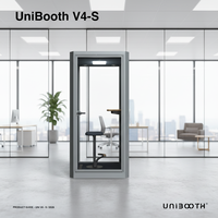 Cabines de bureau insonorisées multifonctionnelles UNIBOOTH, design moderne, mobiles, avec ventilation et éclairage, salle acoustique silencieuse