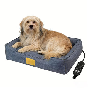 Großhandel Leinen Quadratische Haustierbetten Heizmatte mit Abnehmbarem Bezug Herbst/Winter Beheizte Hundebetten Katzenhöhle Hundesofa - Product Image 1
