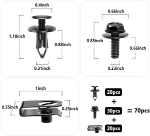 70 Piezas de Sujetadores Universales de Plástico para Automóviles, Surtido de Retenedores para Carrocería y Parachoques - Product Image 2