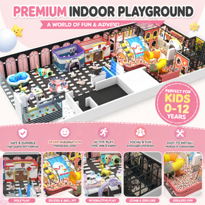 Low MOQ Custom <b>Indoor</b> Playground with <b>Slide</b> Maze for Small Business Birthday Party Venue - Product Image 1
