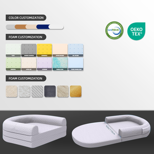 เตียงสัตว์เลี้ยงพับได้แบบกำหนดเอง เตียงสุนัขและแมวแบบพับได้ พร้อมเมมโมรี่โฟมเพื่อสุขภาพ ปลอกหุ้มถอดซักได้ รับผลิตแบบ OEM ODM - Product Image 3