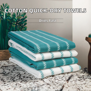 Serviettes de cuisine carrées 100 % coton, couleur unie, douces, séchage rapide, lavage à la main, logo brodé personnalisé, vente en gros fabricant - Product Image 2