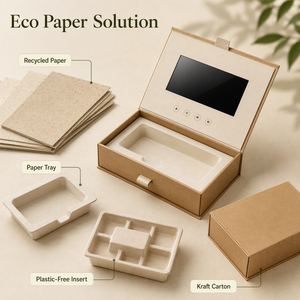Boîte cadeau vidéo LCD haut de gamme avec insert pour carte métallique et écran pour pack de bienvenue client hôtelier - Product Image 3