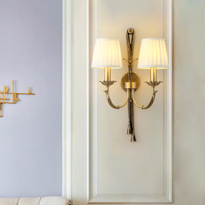 Retro Full Copper Wall Lamp Dual Arm Bedroom Wall Lamp Indoor Brass <b>Light</b> <b>Loft</b> Corridor Living Room Hotel Lighting Fixture - Product Image 4
