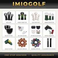 Housse de protection en cuir PU Imio Sports Premium pour bâtons d'alignement de golf (2/3 bâtons) – Aide à l'entraînement d'alignement – Broderie personnalisée en usine